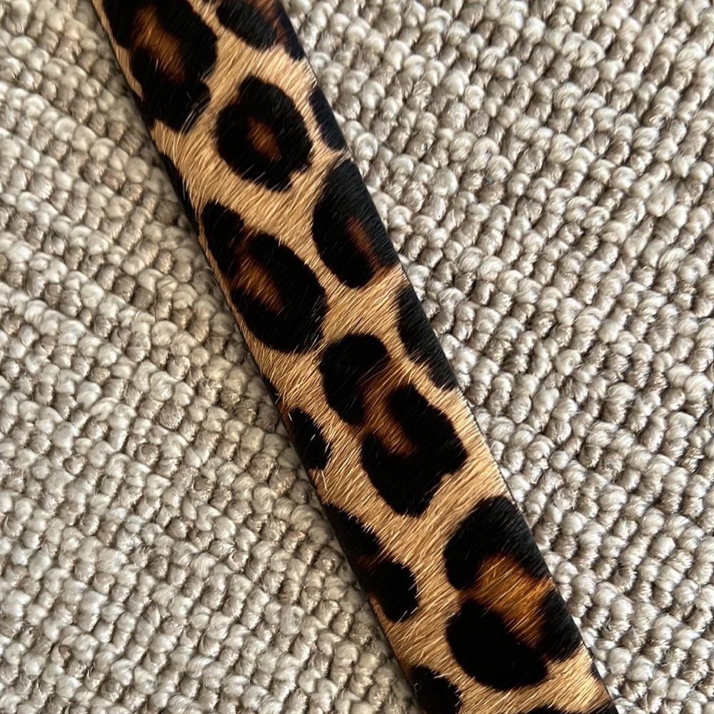 Leopard Print Leather Belt - Women's Fashion Accessory - Picture 3 of 5